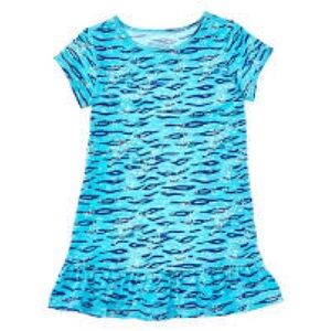 Duffield Lane Active Maisie Dress in Blue Ruffle Hem Size 8